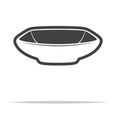 Wall Mural - rectangular bowl outline icon transparent vector isolated