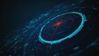 © Алена Ваторина - Futuristic digital interface with glowing blue circular patterns and red accents, showcasing advanced technology and data visualization in a dark environment, ideal for tech-related projects