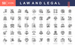 © Mia - Law and Legal icon set featuring icons for legal advice, court, contract law, ethics, litigation, compliance, and legal documents. Ideal for law firms, justice projects, and legal services.