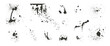 © Syuzann q - Black urban street paint rough blots set. Ink spray splashes and splatter. Grunge graffiti art drops sprayed. Grain textured elements of dirty stencil on wall. Vector hand drawn messy spots and blobs.