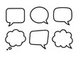© Chairul - Simple outlined comic speech and thought bubbles in minimalist style, perfect for digital or print communication design.