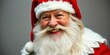 © Chalermrach - A jovial Santa Claus portrait; long white beard, shoulder-length hair, red & white attire,  long hair,  happy