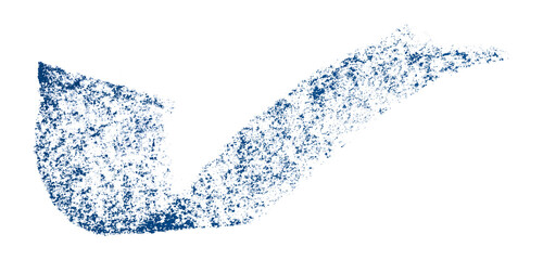 Blue crayon brush stroke isolated on transparent background