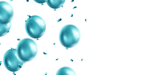 Wall Mural - beautiful blue 3d balloons illustration background vector banner template