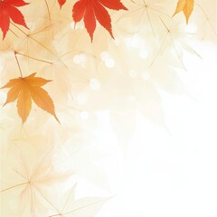 Wall Mural - Vibrant Autumn Maple Leaves Gently Falling on Soft Ground, Creating a Serene and Colorful Scene