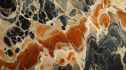 Wall Mural - abstract background with a texture resembling marble with orange and black streaks. suitable for des