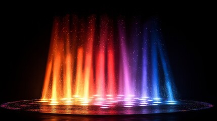 Wall Mural - water fountains with colorful illumination at night, creating a mesmerizing spectacle. suitable for 