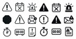 © Valentyna - Warning and alert icons set – flat, solid, caution and emergency symbols
