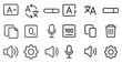 © Viacheslav - Language translation outline icons set – linear, communication, speech symbols