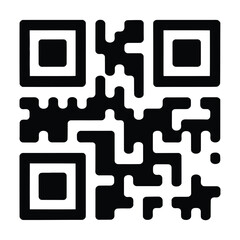 qr code as puzzle pieces silhouette, vector, illustration, outline, line art, icon, white background
