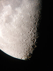 Wall Mural - half moon photograph through a telescope.