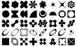 © Irnan - Y2K Brutalist Element Set. Hand Drawn Vector Shapes in Retro Futuristic Style. Raw Vector Shapes in Hand Sketched Style.