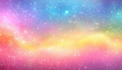 Wall Mural - Fantasy Galaxy Background with Colorful Nebula and Glittering Starfield Sparkles