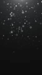 Wall Mural - abstract black and white background with bokeh lights and dust falling animation,science and space vertical social media motion background