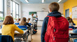 © CURIOUS TALENTS - Curious Student Observes Classroom Lesson from Afar
