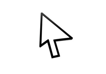 Wall Mural - a black computer cursor arrow is pointing upwards on a white isolated background