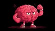 © Manzoor - Brain with biceps concept, strong mind illustration, mental strength idea, intelligence power, smart muscle design art