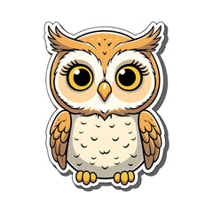 Happy Baby Owl with Big Round Eyes