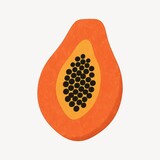 Vibrant papaya fruit illustration