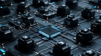 Detailed network hardware components interconnected with internet programming elements