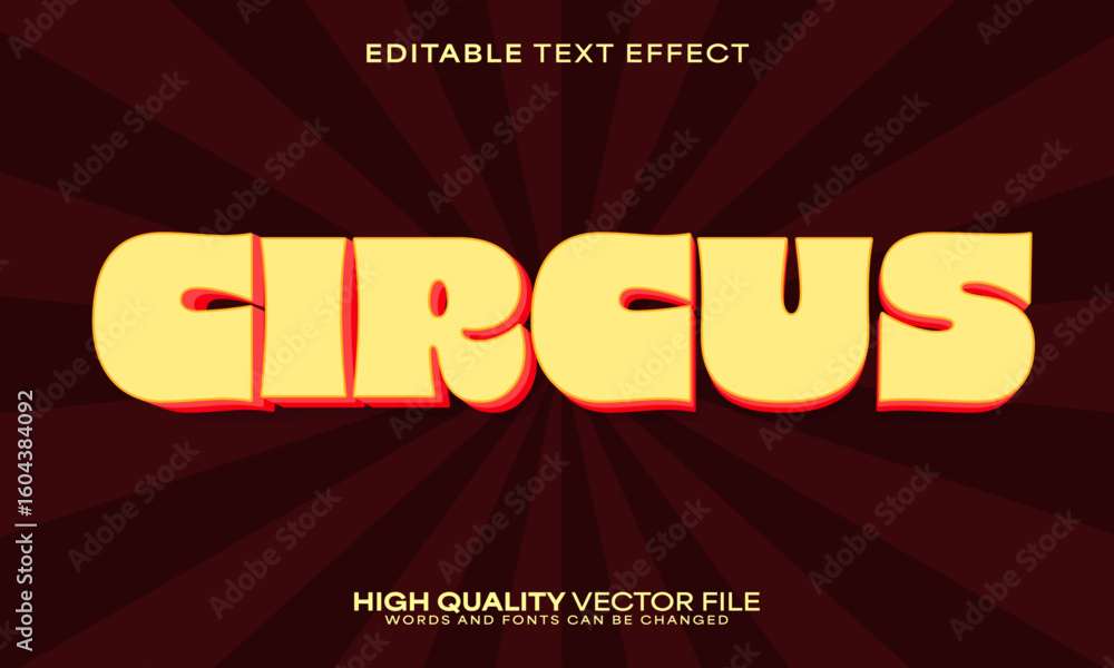 Text Box Circus Circus text effect, editable text effect and retro 3d font style bold ...