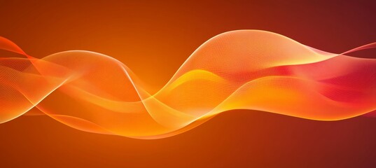 Canvas Print - dynamic abstract orange flowing shapes and lines creating a stunning motion illusion design