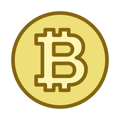 Wall Mural - bitcoin coin icon. filled outline icon. vector icon with editable stroke. isolated on transparent ba