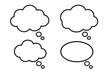 © Hannah - Thinking cloud and thought bubble vector icon set. Comic style speech bubbles with outlines. Blank template for brainstorming, idea, conceptualization or message design.