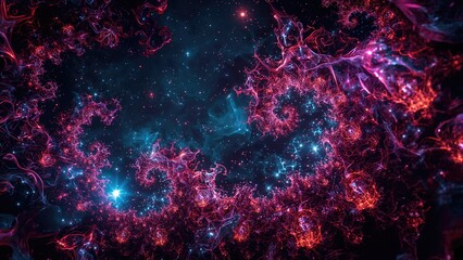 Wall Mural - abstract backdrop with futuristic fractal design