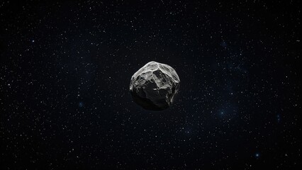 Wall Mural - lonely celestial rock illuminated by distant sun in the infinite universe