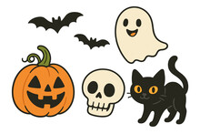 Cartoon Ghost And Black Cat Free Stock Photo - P…