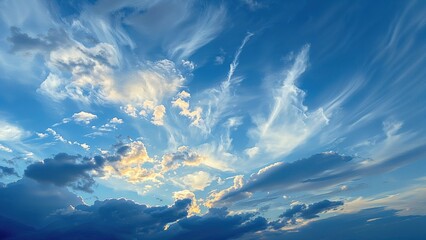 Canvas Print - artistic watercolor painting of a cloudy dusk sky used as an abstract landscape background.