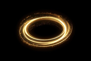 Wall Mural - light circle swirl neon lighting effect sparkling ring accessories.