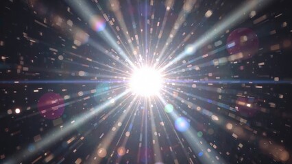 Wall Mural - overlay designs featuring lens flare effects and sunburst digital flare with iridescent glare on the