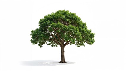 Wall Mural - Single trees displayed on a clean white surface highlighting natural elements of spring and summer