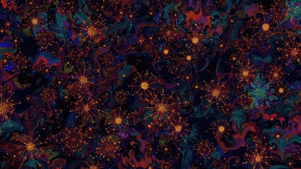 Wall Mural - futuristic fractal pattern with motion and bright colors
