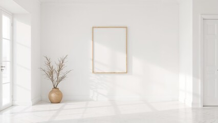 Wall Mural - graphic representation of a room with white walls