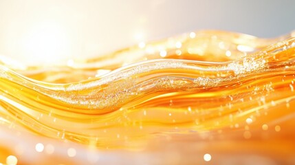 Wall Mural - liquid gold flows in vibrant waves under warm sunlight at sunset