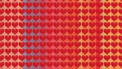 Wall Mural - textile and wallpaper designs featuring striking red hearts over vibrant backgrounds represent theme