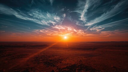Wall Mural - an interstellar sunrise and sunset over a rocky planet