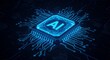 © Smallde - Glowing Central Processing Unit with Ai Abbreviation on Blue Circuit Board