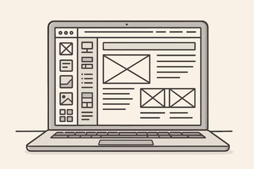 website prototype wireframes laptop computer screen web page development ui ux design interface mock