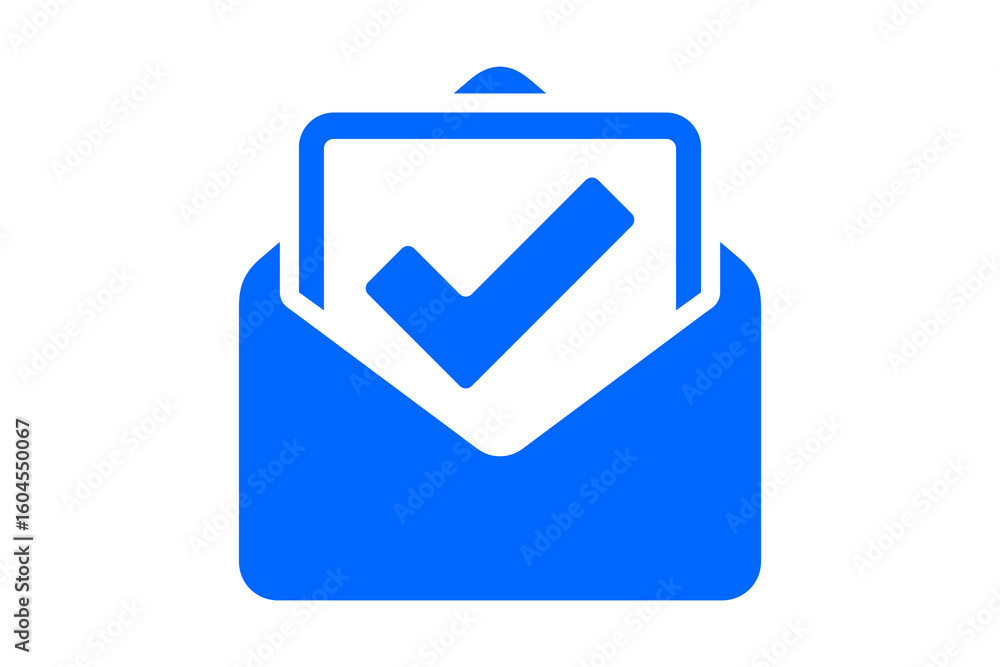 Стокова ілюстрація Email confirmation with a check mark in a minimal ...