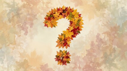 Wall Mural - The autumn leaves form a mysterious shape