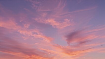 Wall Mural - gorgeous sunset with cotton candy hues, featuring soft purple, pink, orange, and blue clouds.