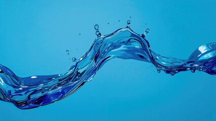 blue background featuring a dynamic liquid splash