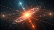 © Владислав Писитко - Abstract cosmic explosion with orbital light trails, representing a galaxy or atom.
