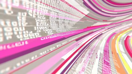 Vibrant code tunnel abstract data stream motion graphic, abstract data stream in colorful code animation, abstract data stream in futuristic flow