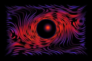Wall Mural - black hole abstract pattern purple.