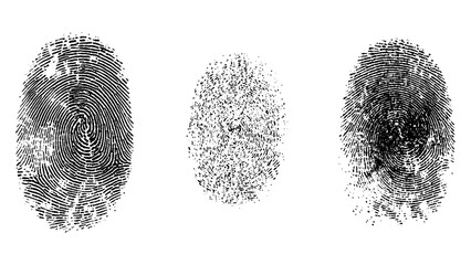 Set of fingerprint icons in vector style on white background. Fingerprint icon collection in clean black and white vector design. 